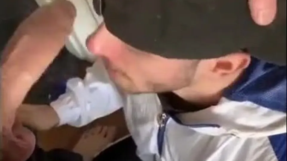 Neighbor deepthroats big cock in front of open door - ThisVid.com