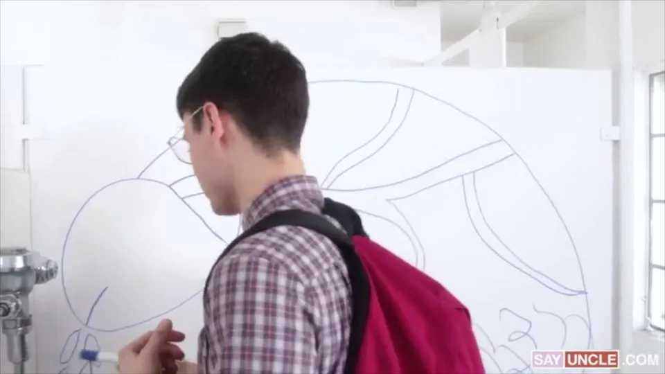 Nerdy boy takes cock punishment