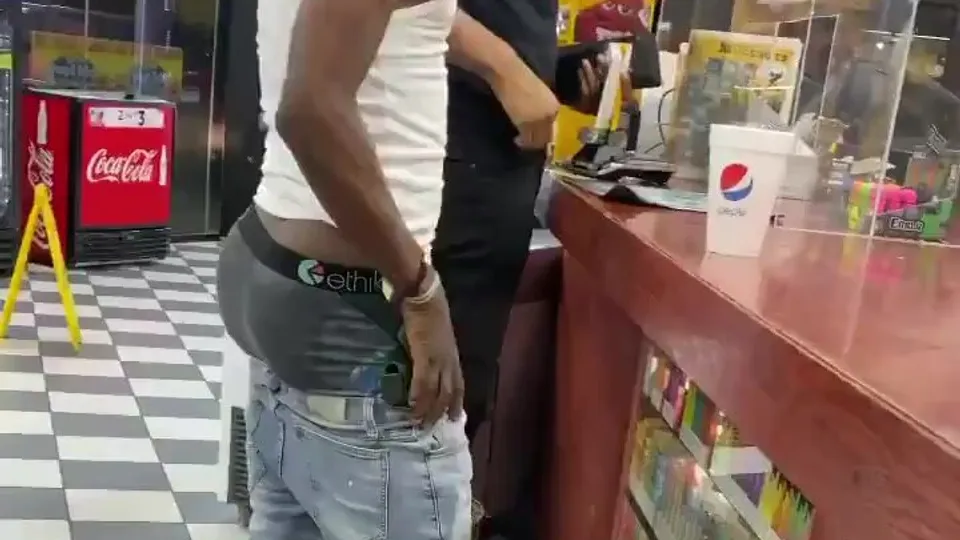 Thug Sagging with Visible Gun