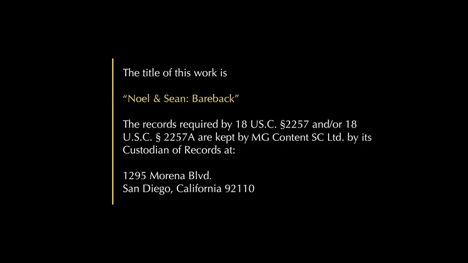 Noel & Sean - Bareback