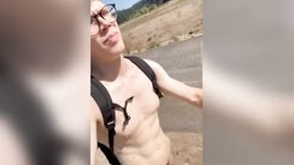 Nudist hiking