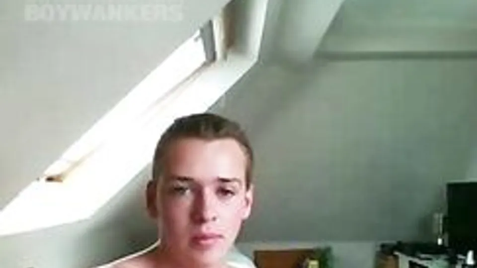 Omegle twink in his attic room