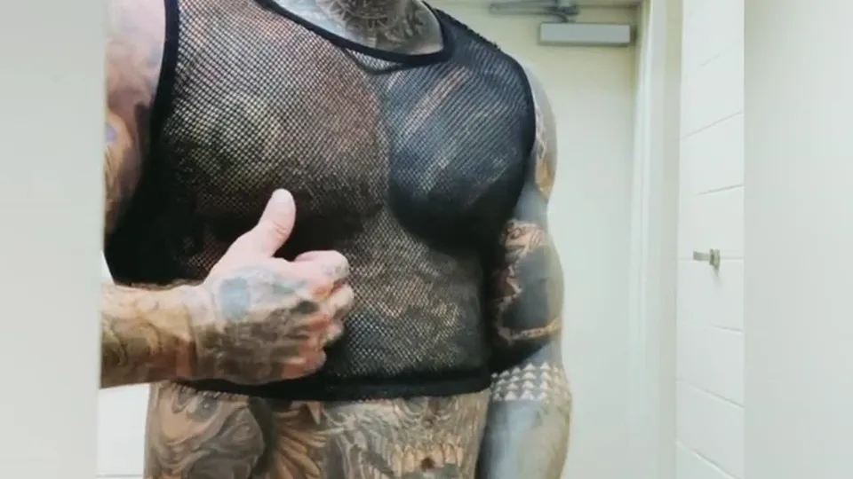 Tattooed Solo Masturbation