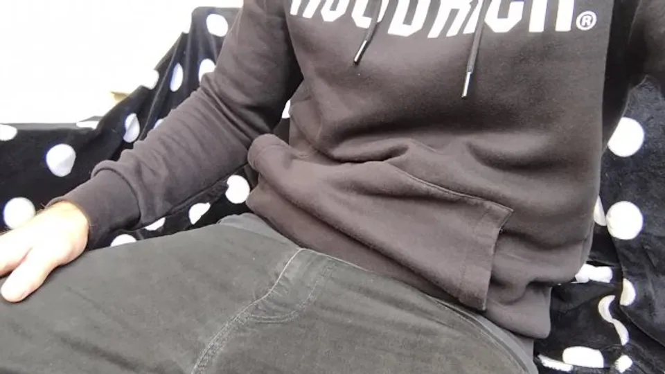 Outdoor Masturbation Risk Public Bench #2 Big White Hairy Cock Wank Goth Emo Nude Outside Summer