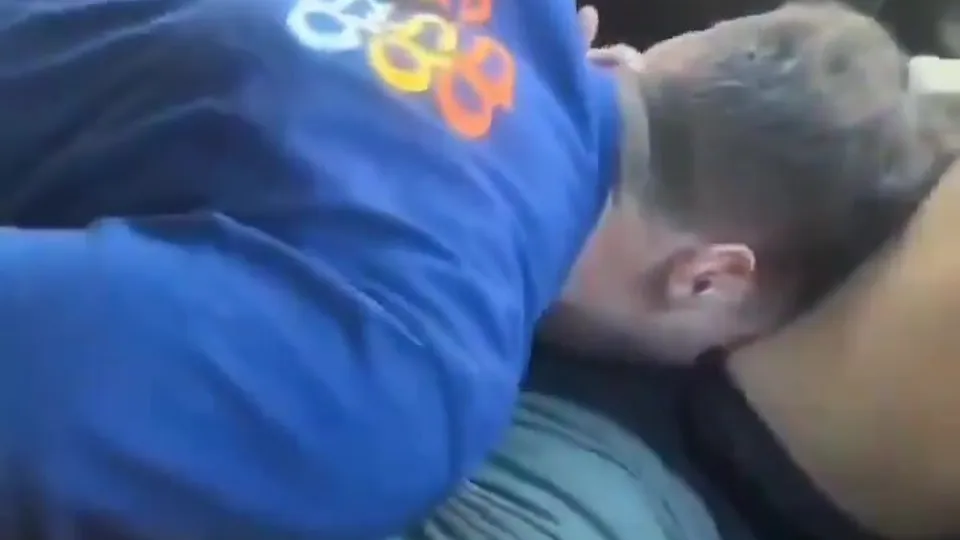 Passenger gets his massive uncut cock sucked in the car - ThisVid.com