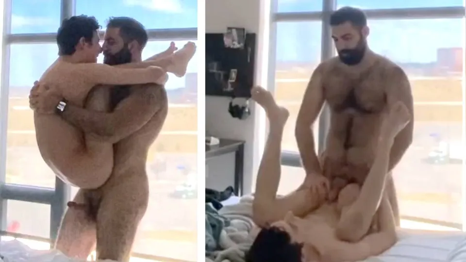 Passionate Hot Hairy Hunk pleases his twink