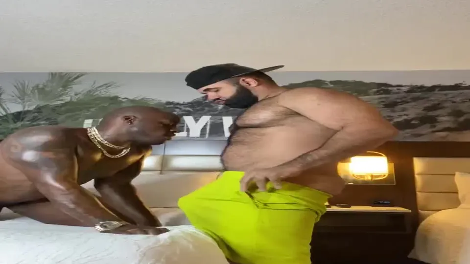 Hairy Daddy Bear Dominates Cute Bottoms