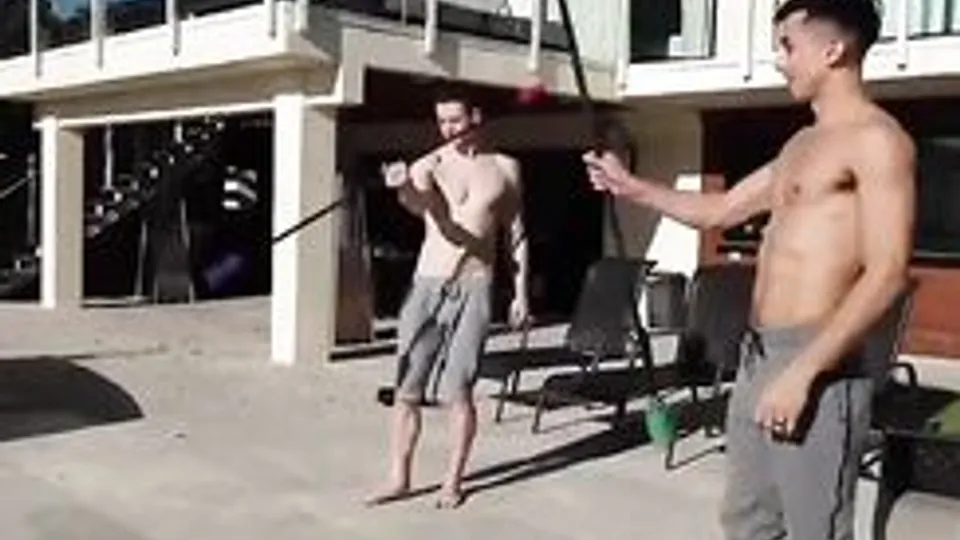 personal trainer trains personal