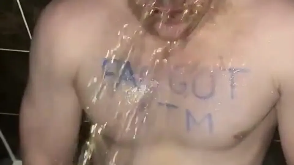 Piss in the face makes fag cum - ThisVid.com