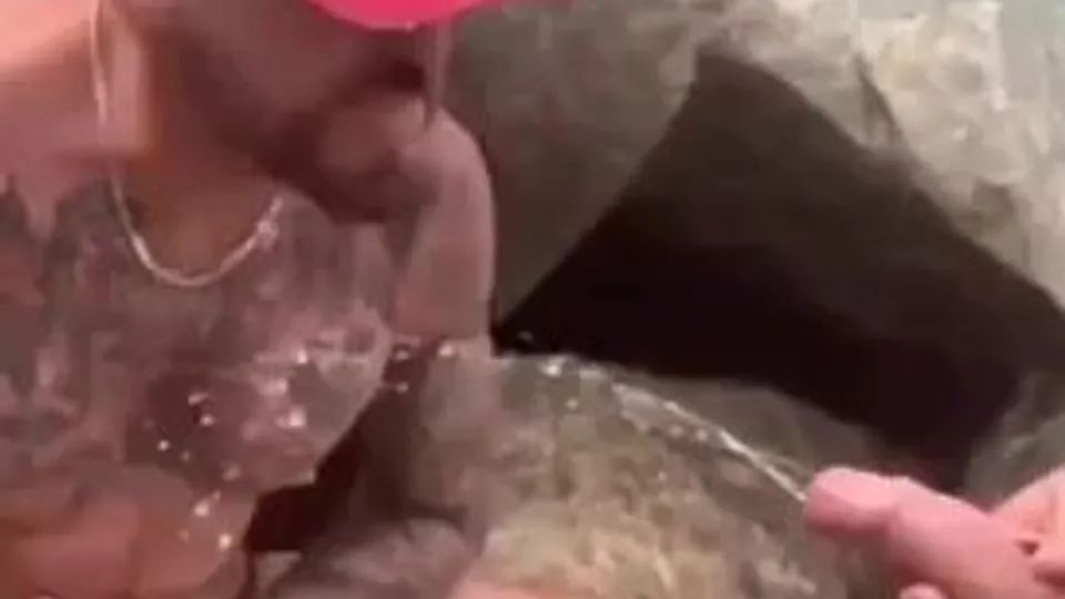 Piss play on the beach - ThisVid.com