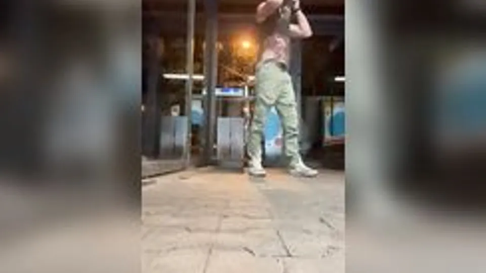 Pissing and wanking at German train station