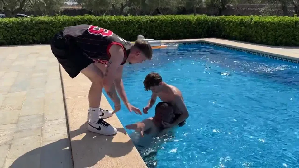 POOLSIDE PIGGYBACK 14000-30 Badmasterboys gay feet new 2023.mp4