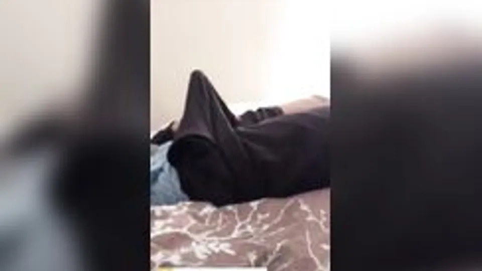 poor guy ,he cum in his clouth