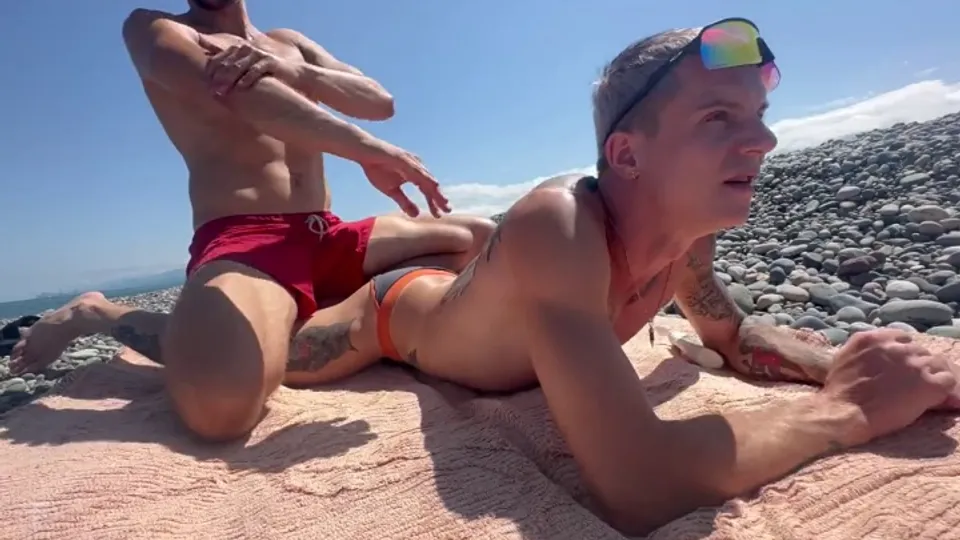public beach he turned me on and we had passionate sex until he cam  — PornOne ex vPorn