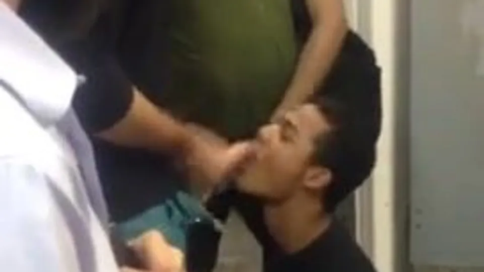 Gay Blowjob in Public Toilet