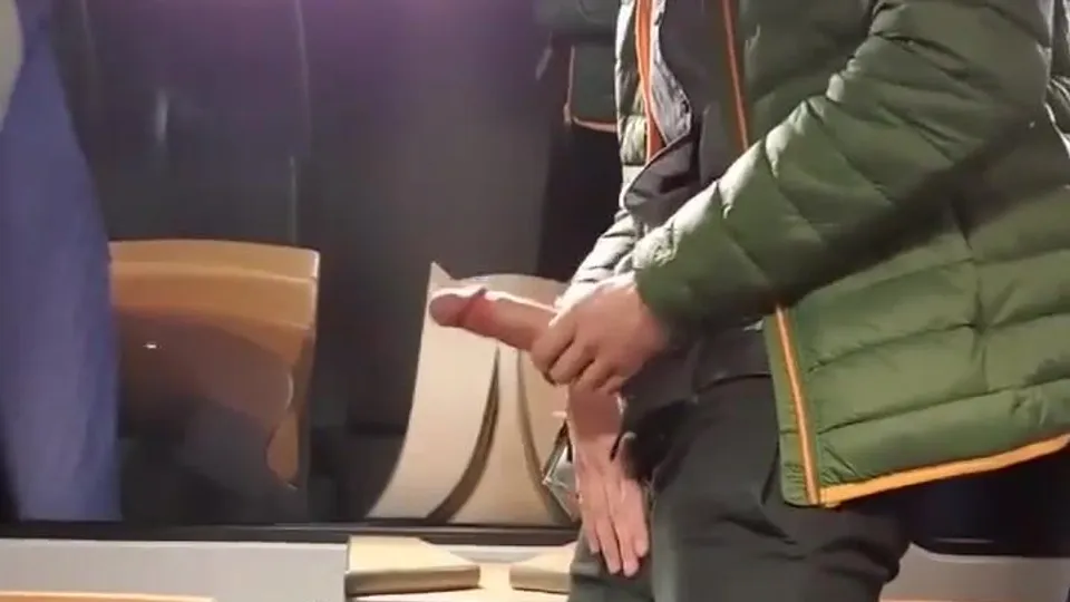 Public train cumshot