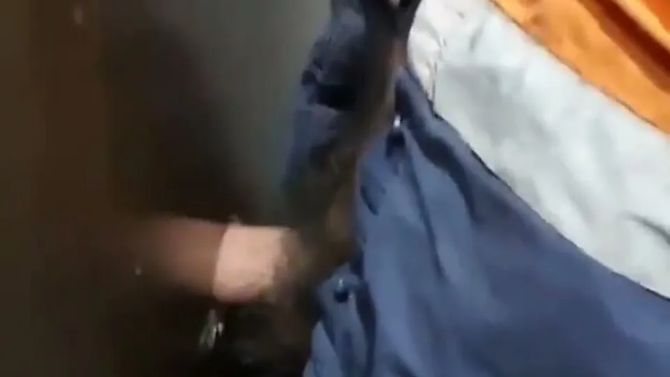 Putting his dick in the gloryhole - ThisVid.com