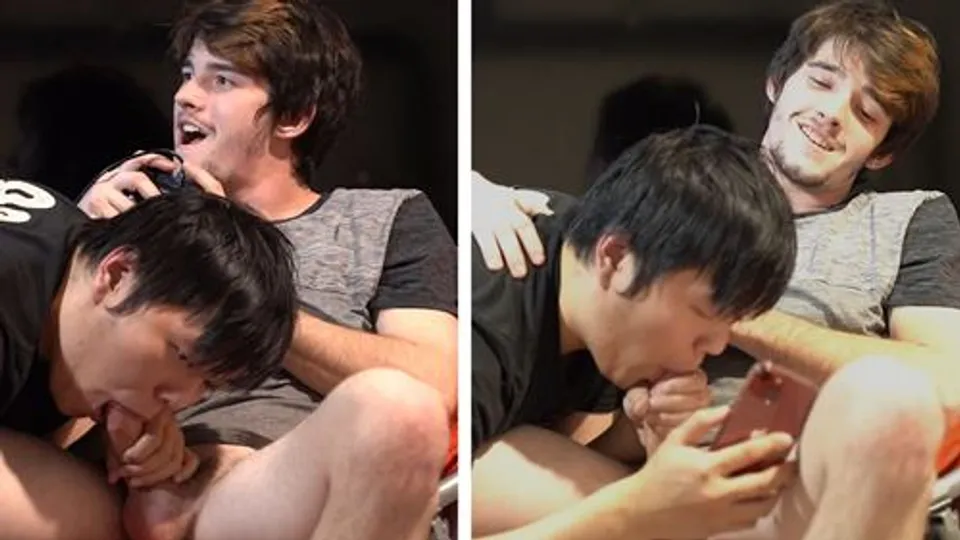 Qisenh – a blowjob while gaming - Qisenh Porn -  | JustTheGays - justthegays.tv