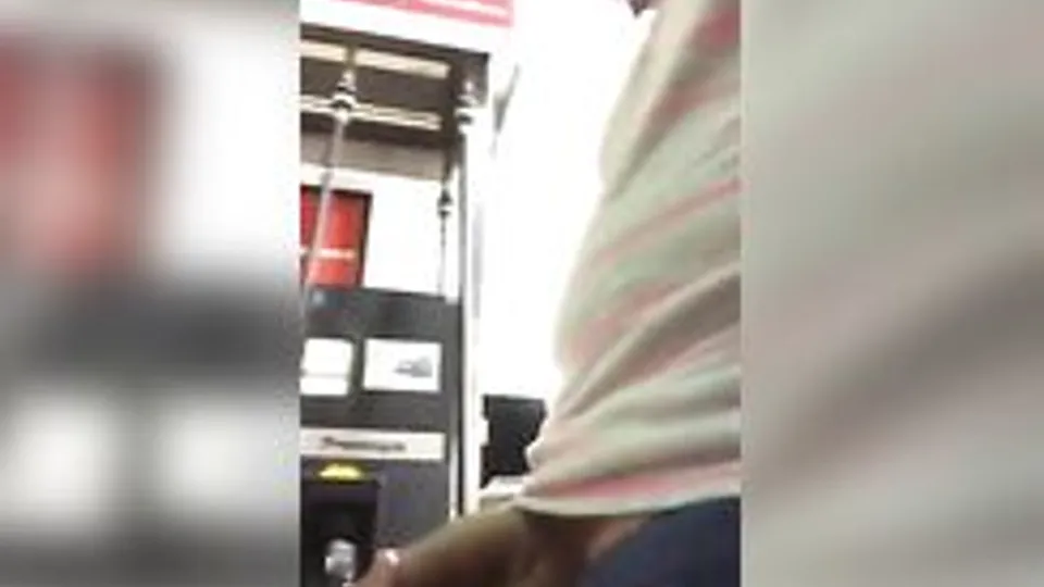 quick cum outdoors at gas pumps