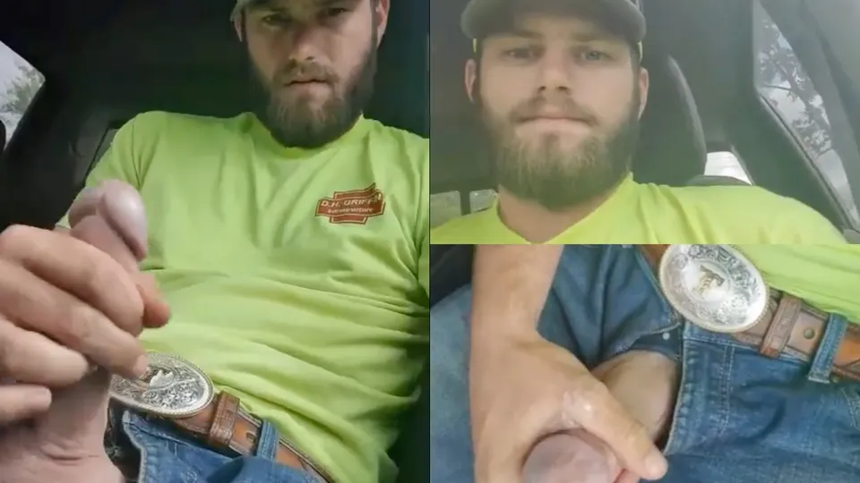 Redneck builder jerking & cumming in his truck - ThisVid.com