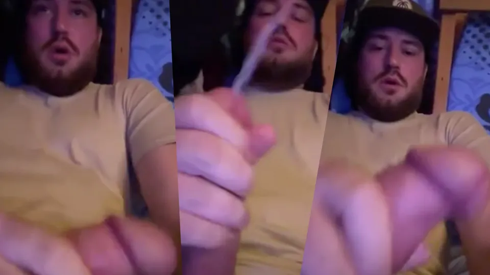 Redneck jerking his cock off in the shed & cumming - ThisVid.com