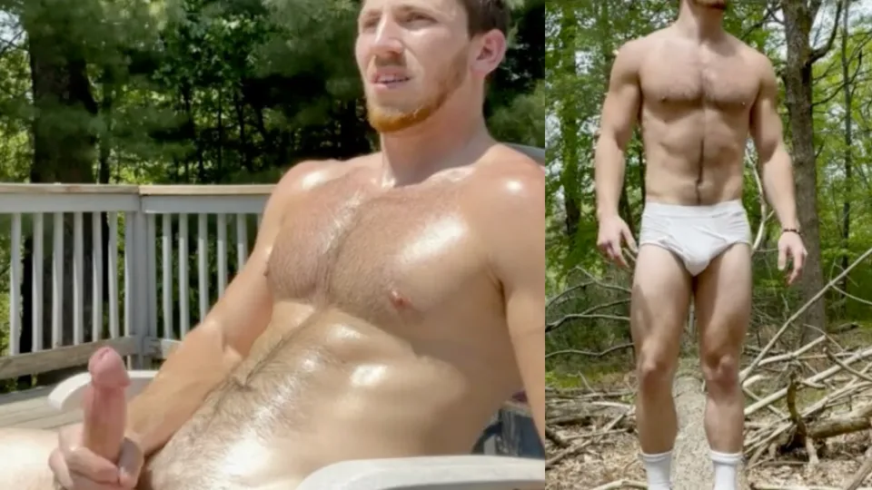 Redneck jock at his cabin jerking & showing off - ThisVid.com