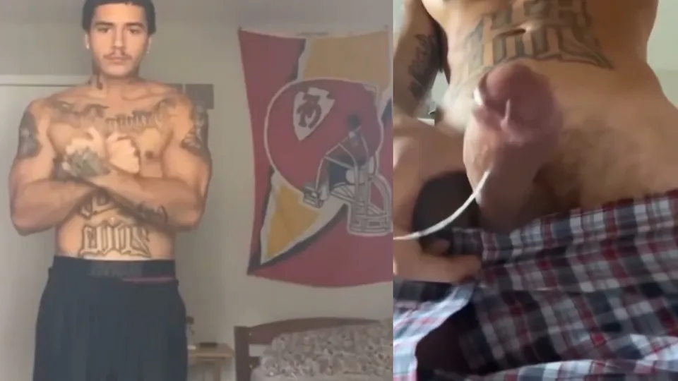 Redneck thug jock showing off his dripping hard cock - ThisVid.com