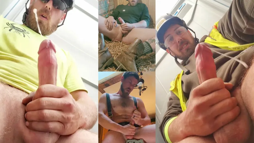 Redneck tradie jerking his dick off at work and cumming - ThisVid.com