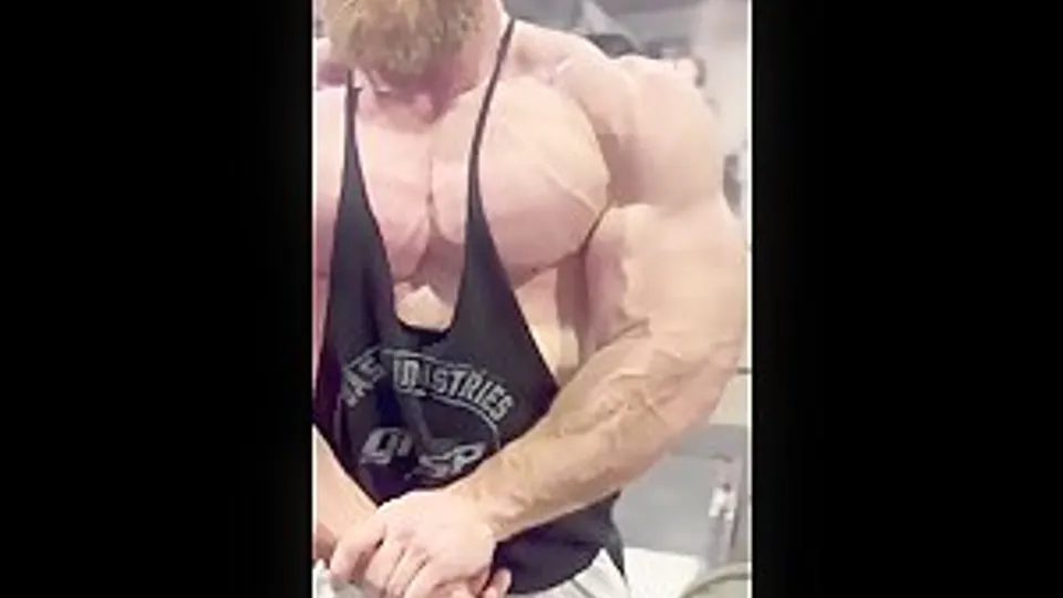 Ripped Bodybuilder Showcases Muscles