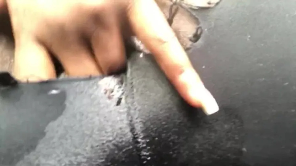 Ripped my tights for a lil pussy play before work