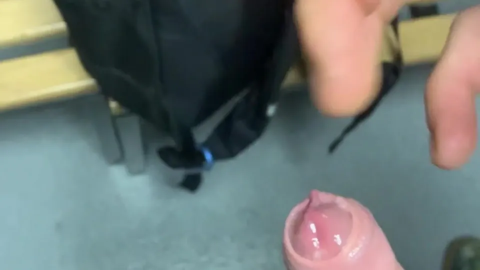 Risky cum in locker room 2 - ThisVid.com