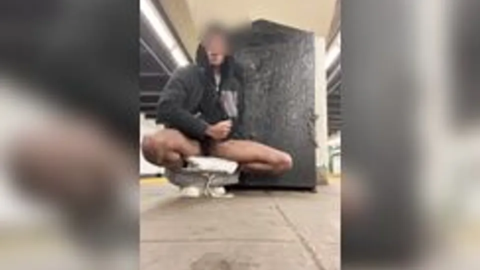 Risky Jerking Off While Waiting For The Train