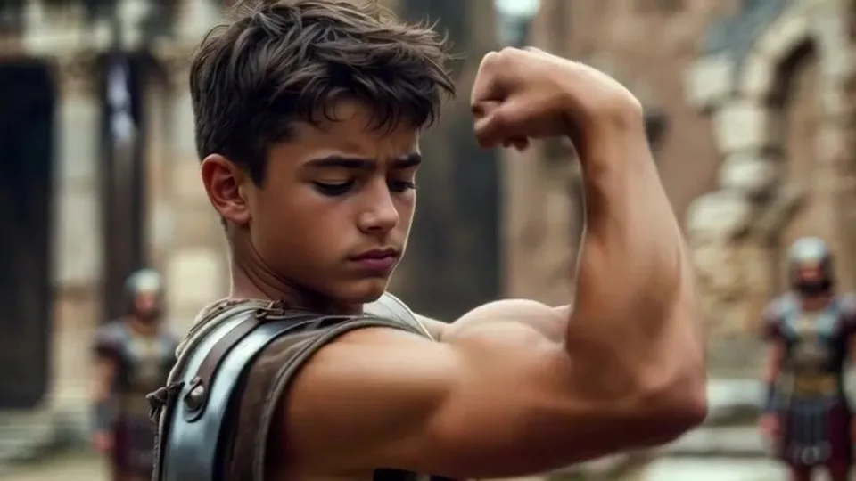 Roman teens flexing their muscle, gladiators, slave, - ThisVid.com