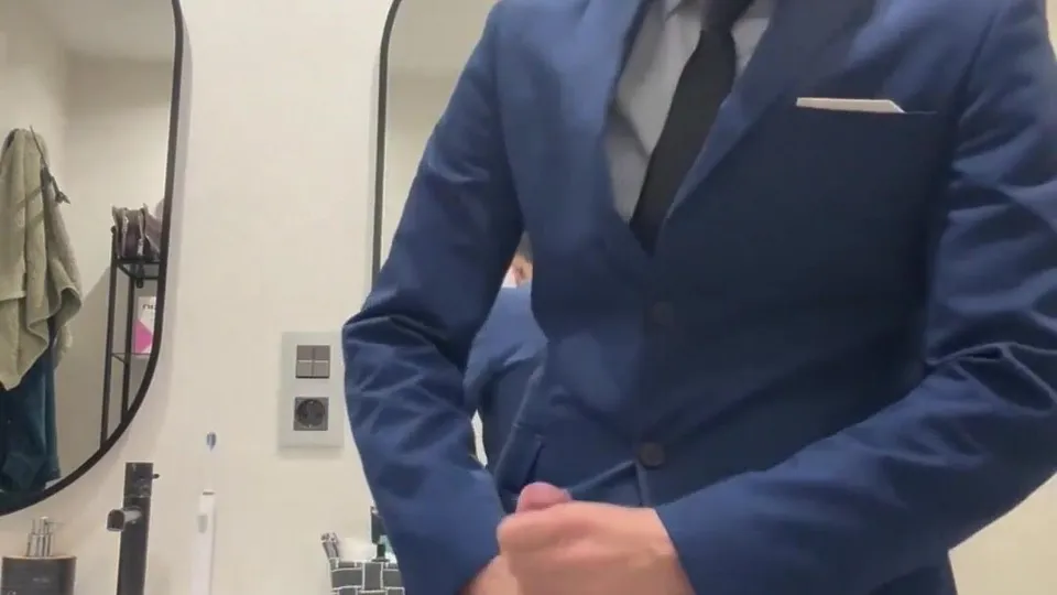 Rough Macho In Suit Jerks Off With Big Loads - ThisVid.com