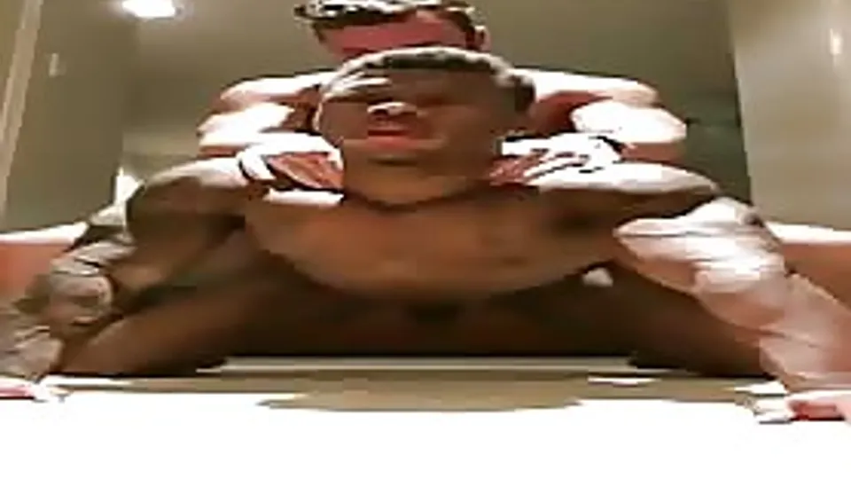 Rough sex between interracial bodybuilders