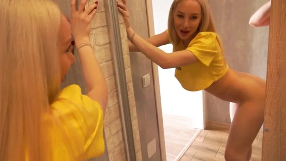 Russian Blonde's Home Doggy Style Orgasm