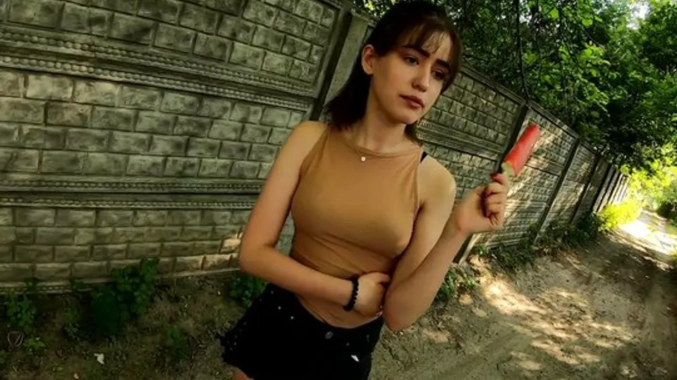 Russian Brunette's Deep Vaginal Orgasm During Pickup