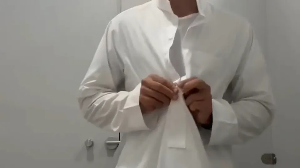 Arab Man Strips in Public
