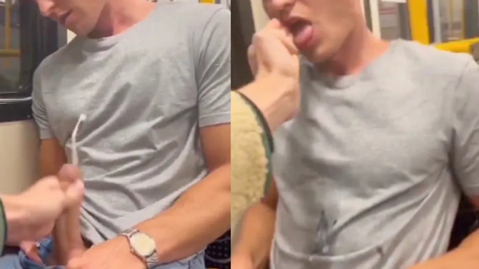 SC Helping hand in metro, for better taste of cum - ThisVid.com