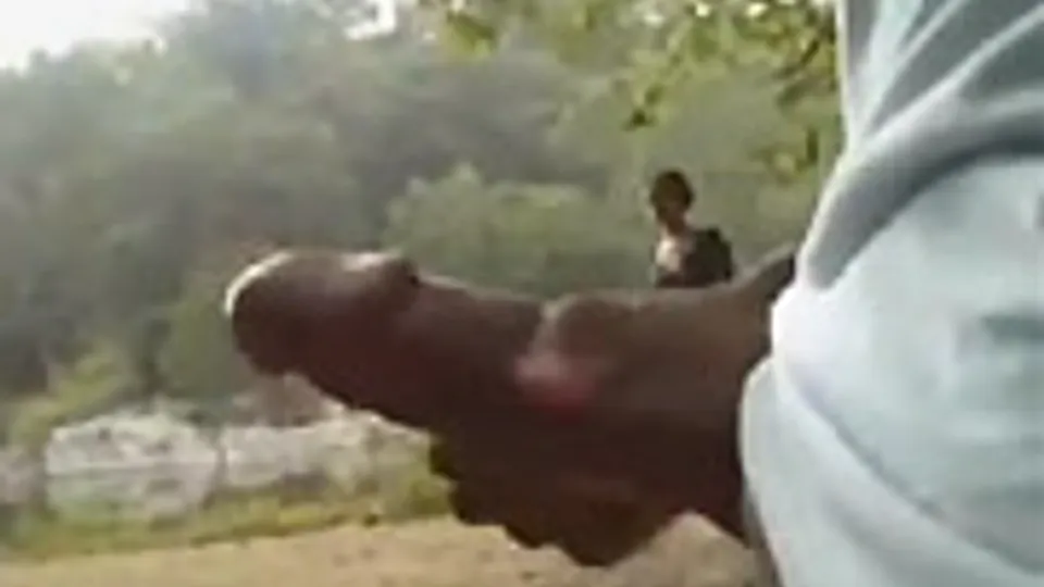 Scary big black cock in the park