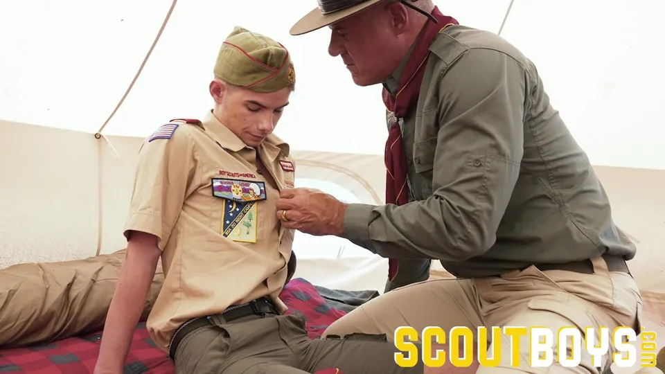 Scoutmaster Dillon Stone Initiates Young Scout