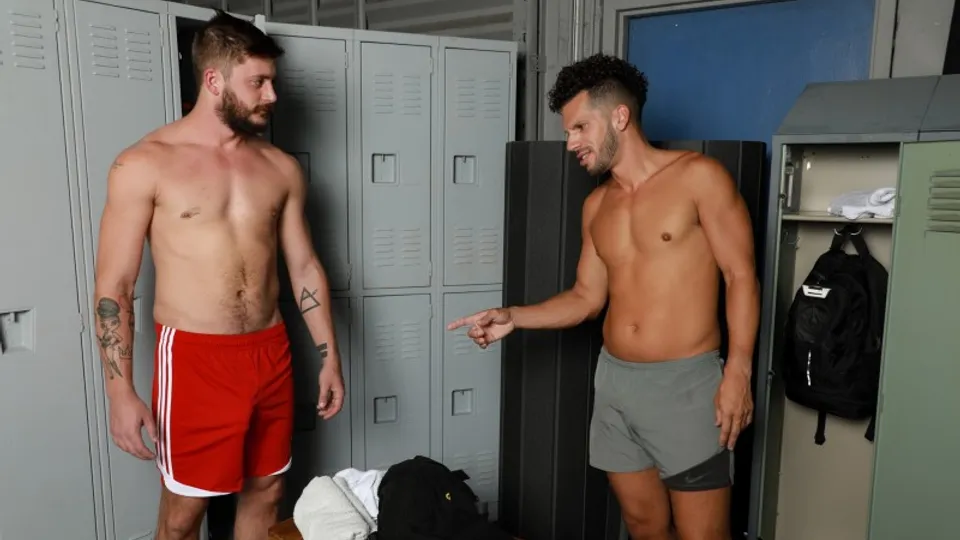 Marco Lorenzo and Kyle Hart in Locker Room Encounter