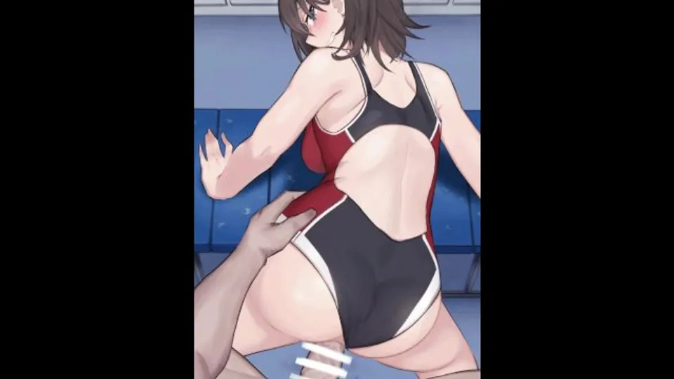 部室で競泳水着SEX