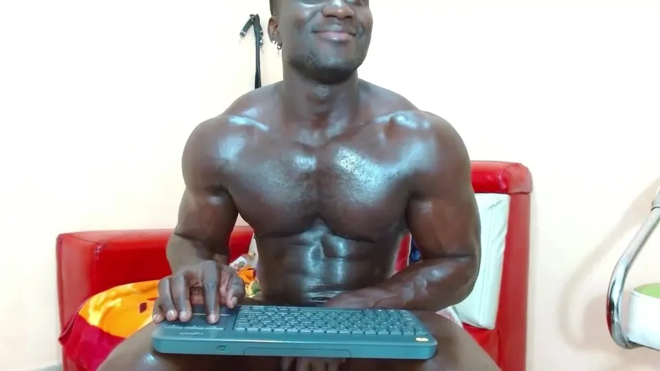 Black Muscle Hunk Kante in Action