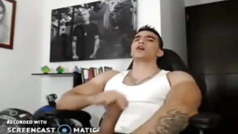 Hung Latino Jock Strokes Massive Cock