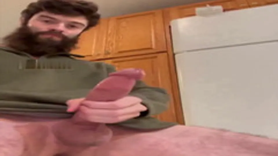 Sexy hung bearded white stud busts a quick nut - ThisVid.com