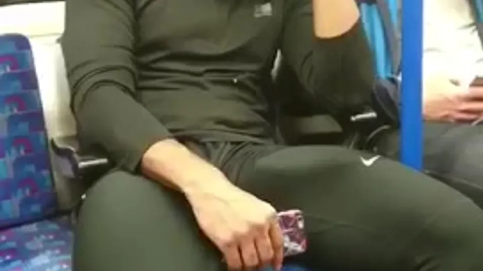 Sleeping Man with Throbbing Erection on Metro