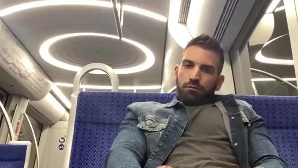 Shameless horndog nuts on the train - ThisVid.com