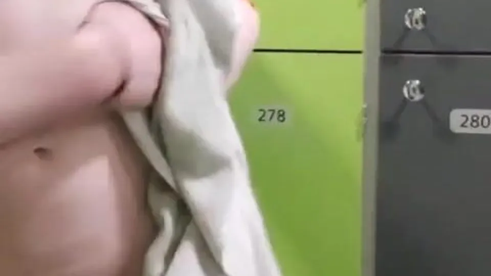 Shaved Cock Twunk Locker Room Boner Play