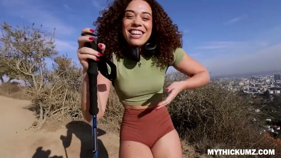 Curvy Hiker Flashes Her Thick Ass